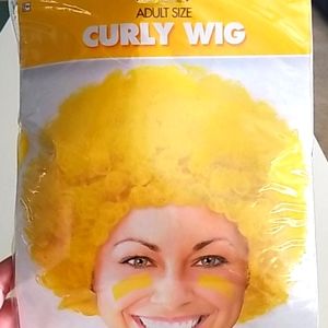 Adult yellow curly wig